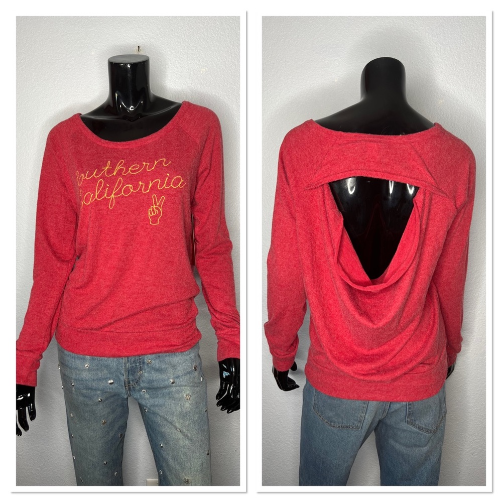 SC Authentic Women’s Cutout Back T-Shirt Top Sz M Polyester Rayon Spandex NWT